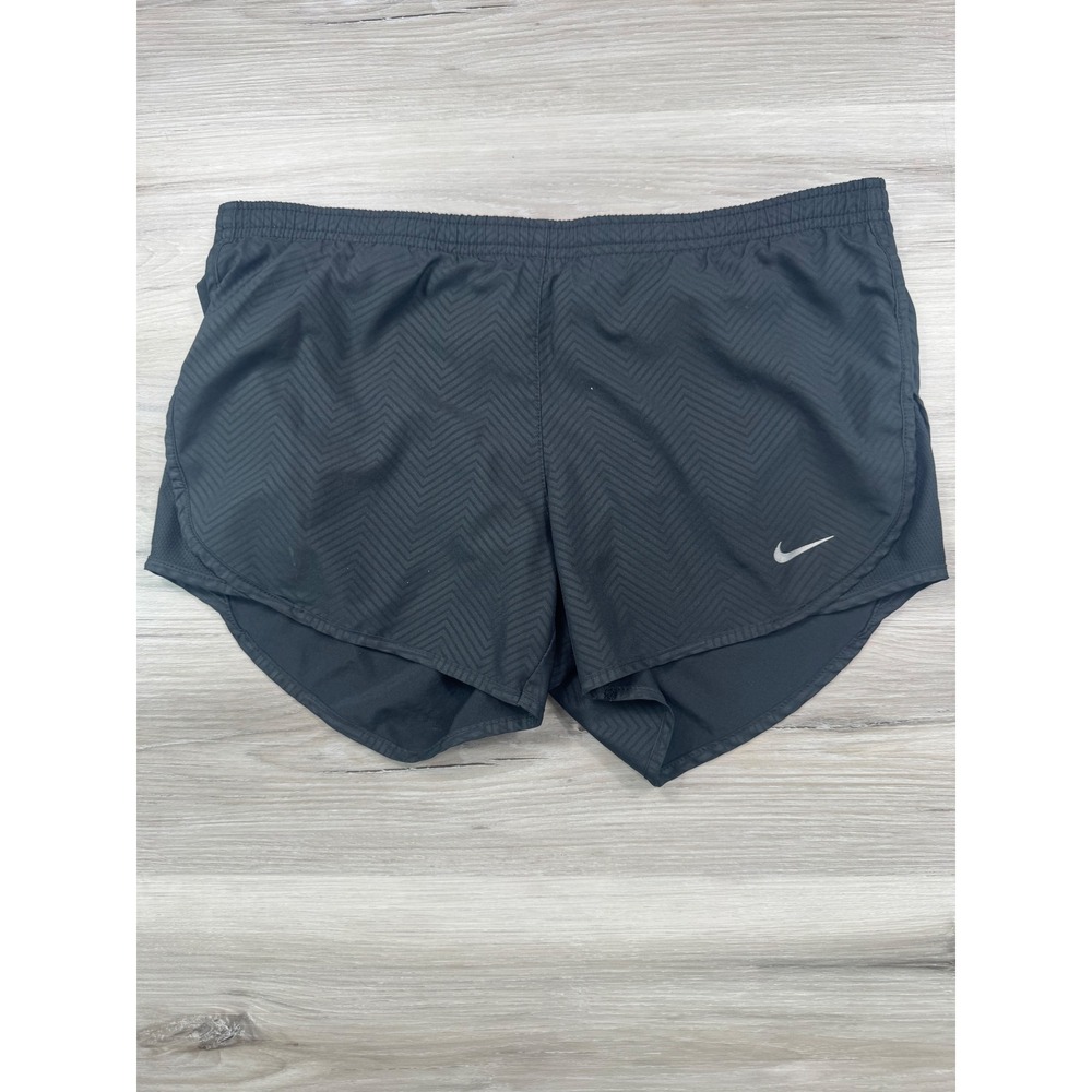 Nike Dri-FIT Womens Black Chevron Running Shorts Size XS Athletic Gym Activewear